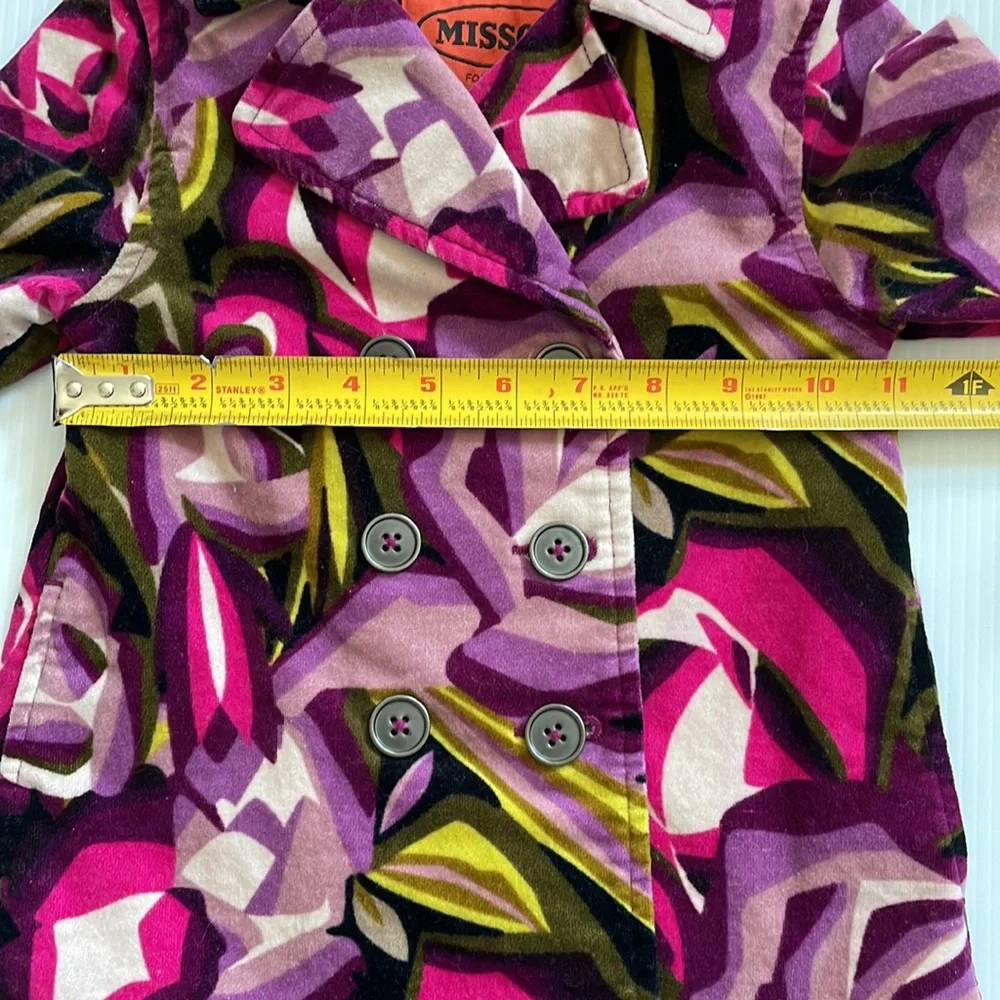 Missoni purple, pink green & black brushed cotton pea coat.  Size 18-24 months
